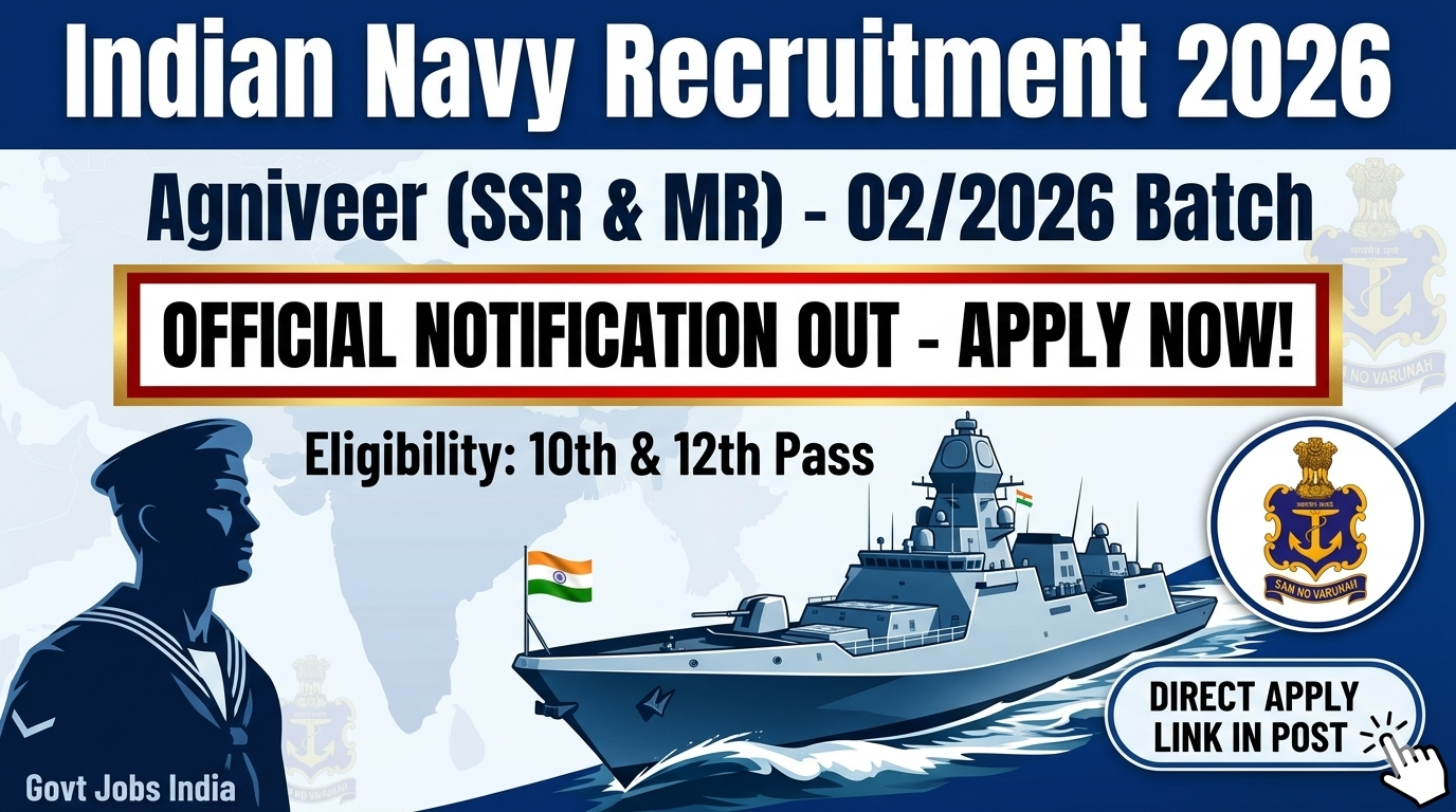 Indian Navy Agniveer SSR MR 02/2026 Batch Online Form Link