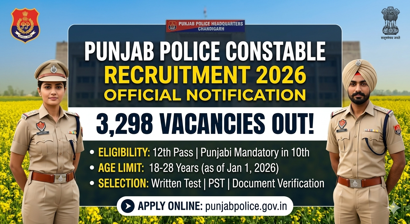 Punjab Police Constable Recruitment 2026 Online Form