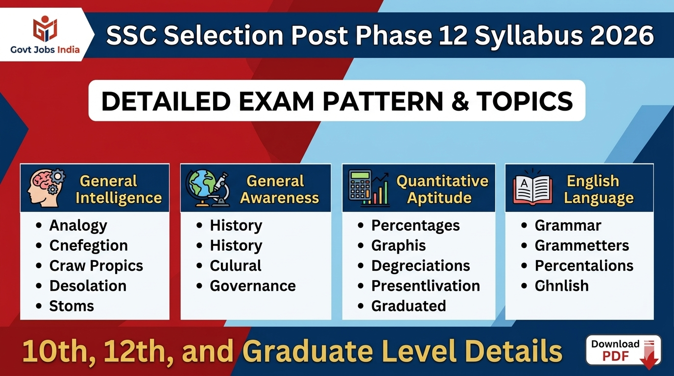 SSC Phase 12 Syllabus 2026 Exam Pattern PDF